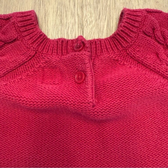 GAP baby 12-18M Red Crew Neck Cable Knit Sweater - Picture 4 of 4